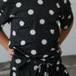 Girl's Bamboo Short Set | B&W Polka Dot