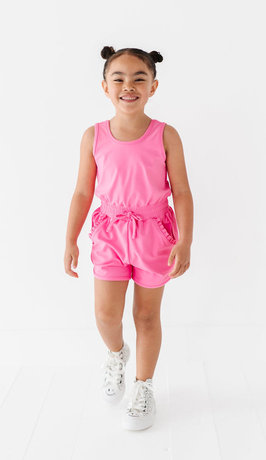 Berry Pink | Ruffle Romper