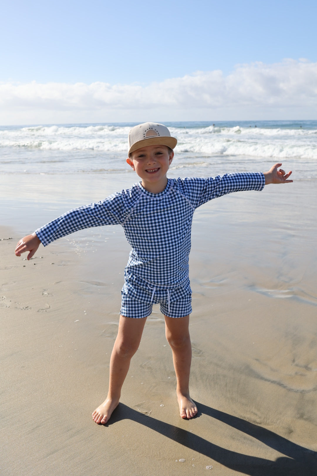 Child Board Short | Blue Gingham