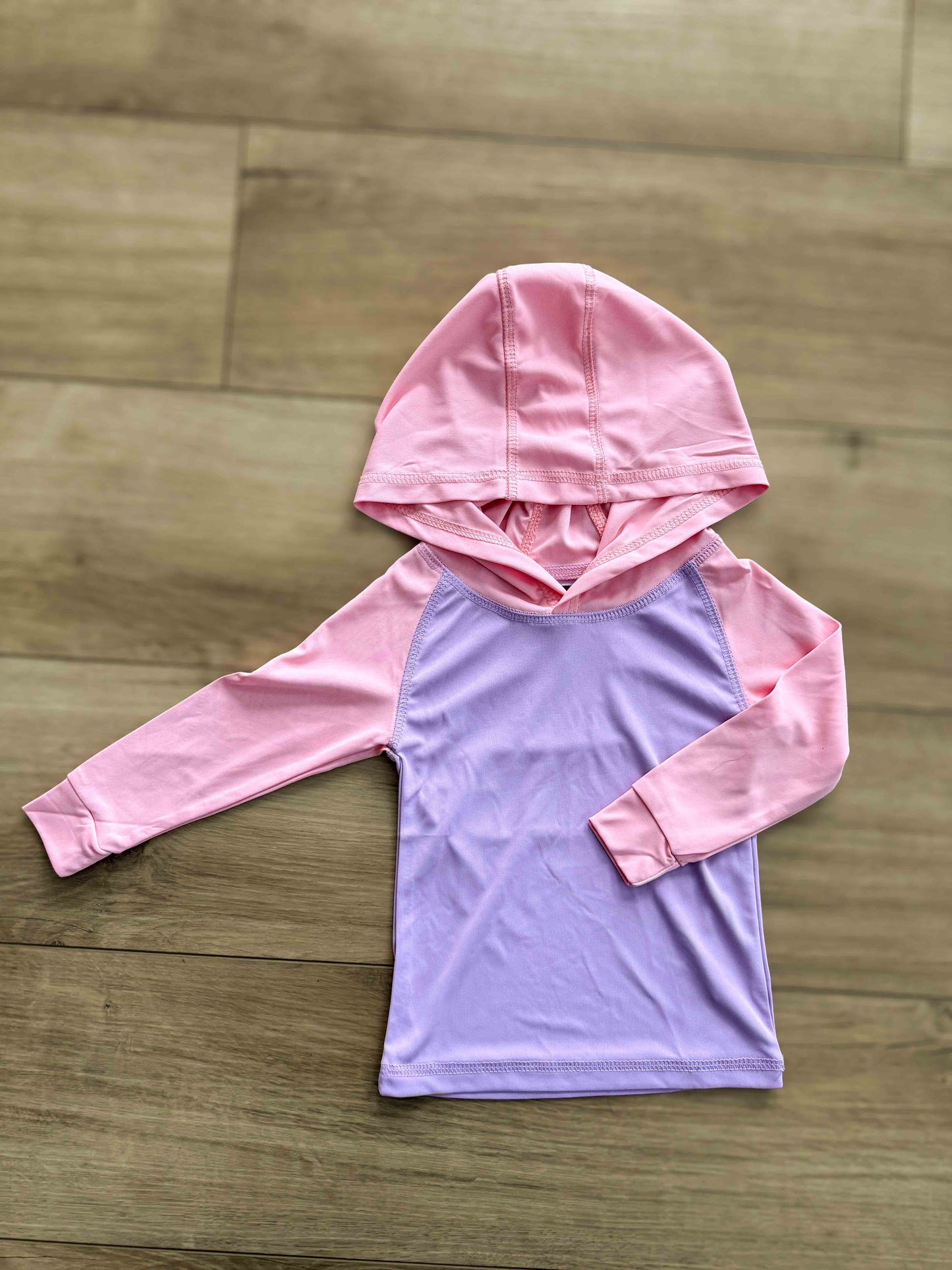 Pink color block UV resistant shirt