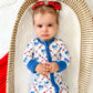Red White & Bows Bamboo Zippy Romper