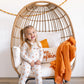 Pumpkin Posie Bamboo Pajamas for Kids - 2pc Henley Set