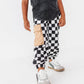 Checkered Black+White Cargo Joggers