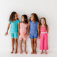 TURQUOISE | Tee + Biker Shorts RIB SET