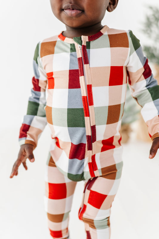 Holiday Plaid | ZIP ROMPER