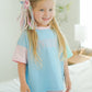 Custom Embroidered Colorblock Tee and Biker Shorts Set
