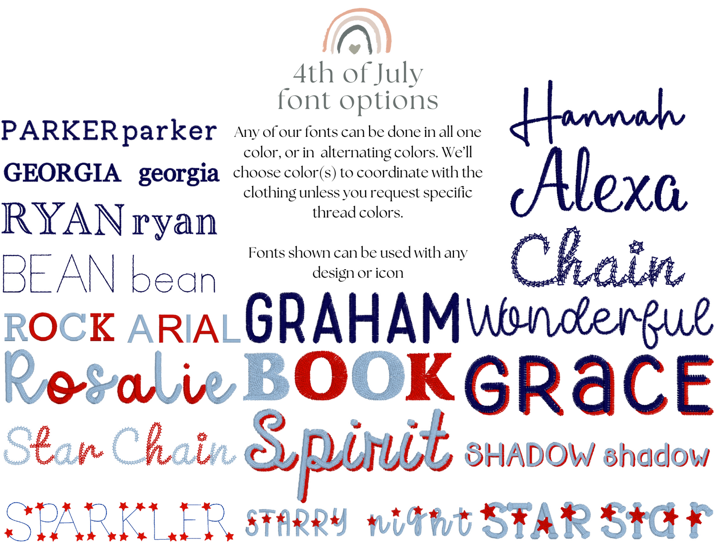 Custom Embroidered 4th of July Oversized Colorblock Tee - Star Font