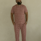 Men's Short Sleeve Bamboo Pajamas | Red Gingham
