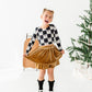 Checkered Bow | CROPPED Bow Back Long Sleeve Top