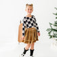 Checkered Bow | CROPPED Bow Back Long Sleeve Top