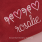 Custom Embroidered Valentine's Sweatshirt or Romper - Dark Red