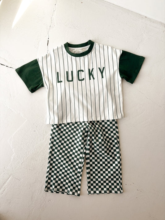 T-Shirt & Pant Set | Lucky Micro Check