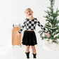 Checkered Bow | CROPPED Bow Back Long Sleeve Top