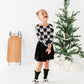 Checkered Bow | CROPPED Bow Back Long Sleeve Top