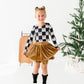 Checkered Bow | CROPPED Bow Back Long Sleeve Top