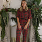 Women's Boxy Tee Lounge Set | Christmas Plaid