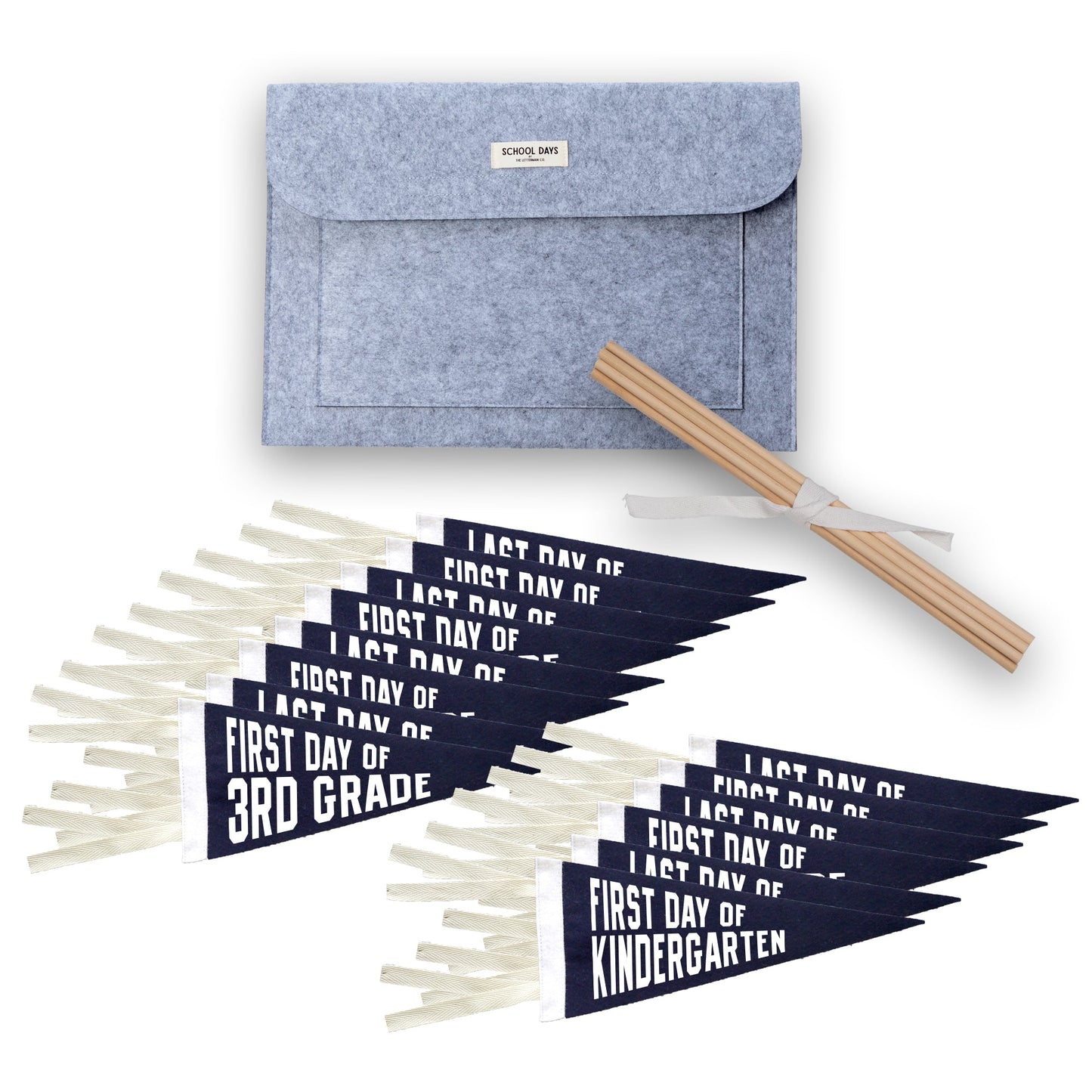 First Day Last Day School Grade Pennant - NAVY