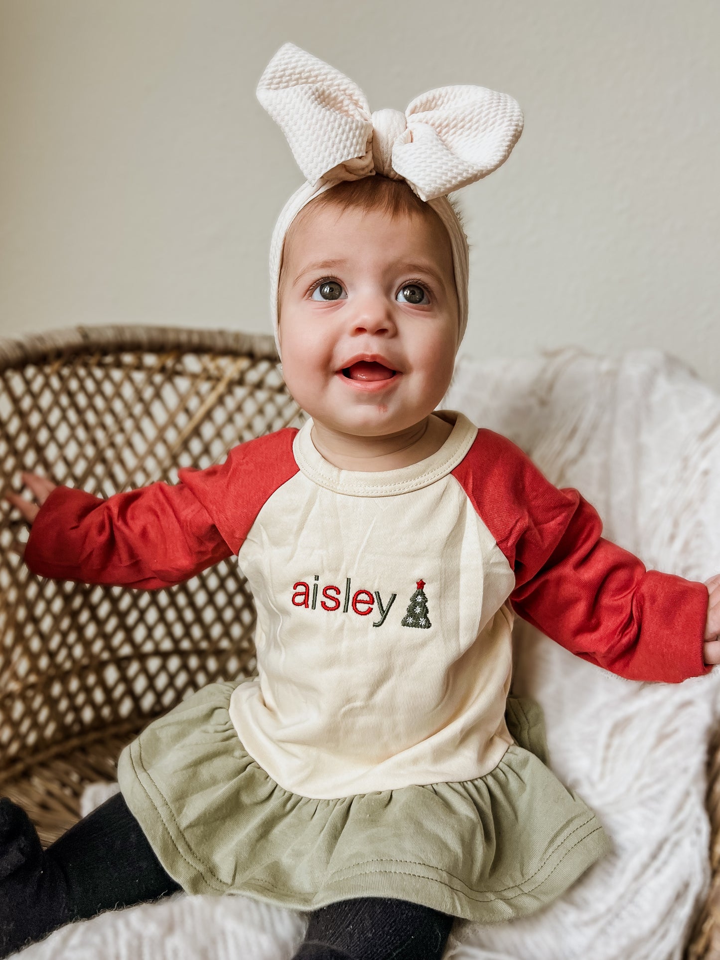 Custom Embroidered Christmas Colorblock Peplum