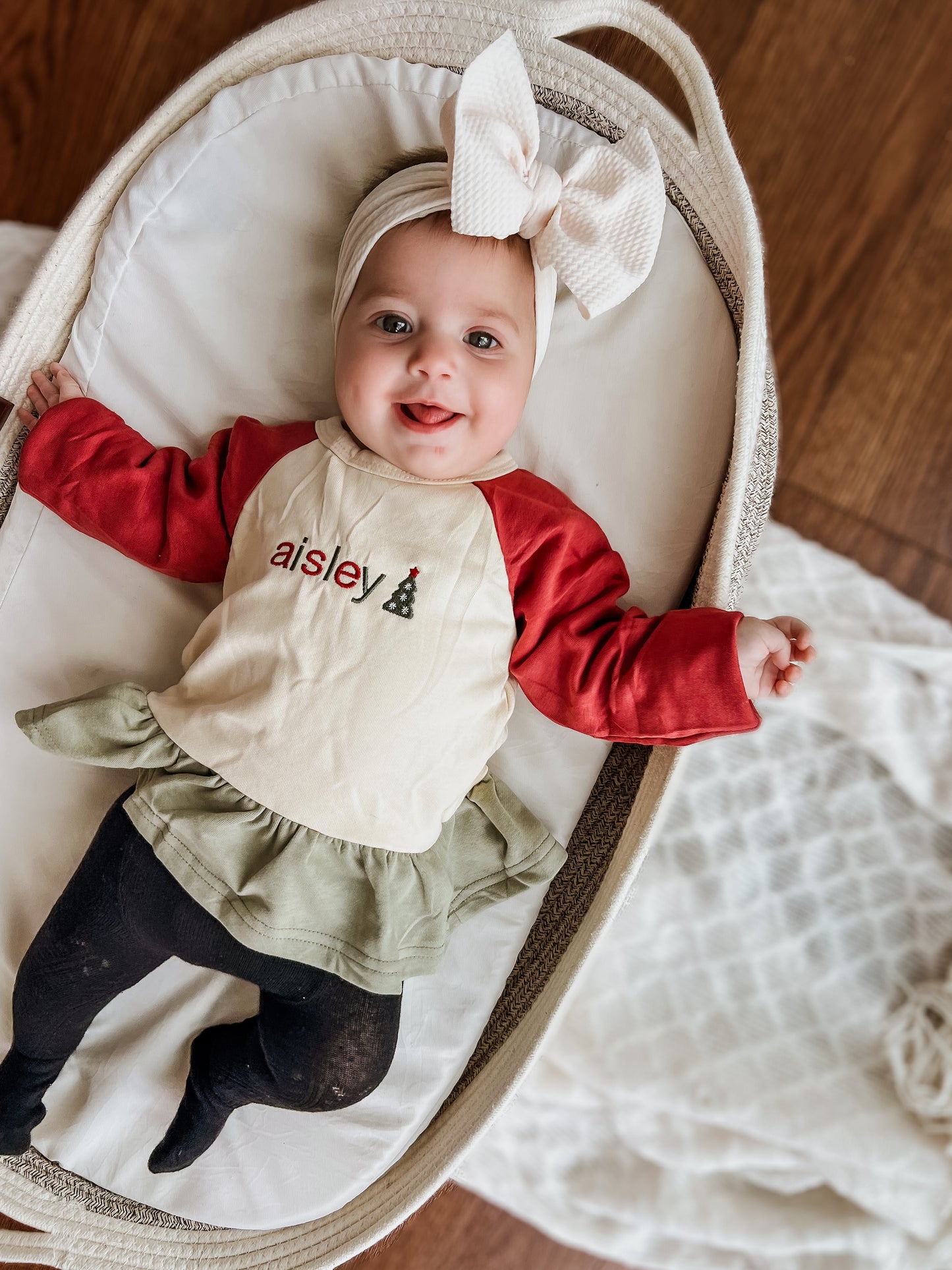 Custom Embroidered Christmas Colorblock Peplum
