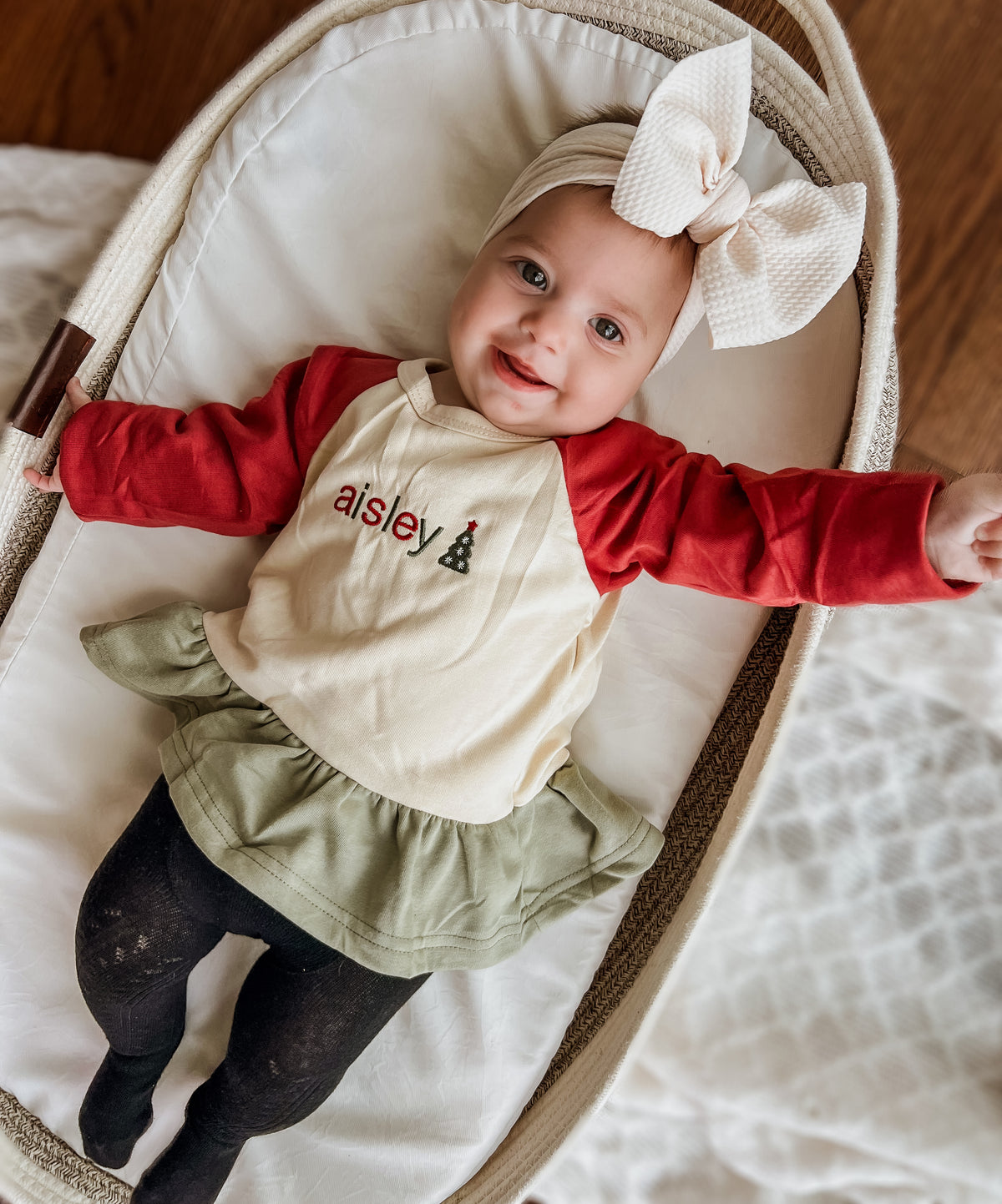 Custom Embroidered Christmas Colorblock Peplum