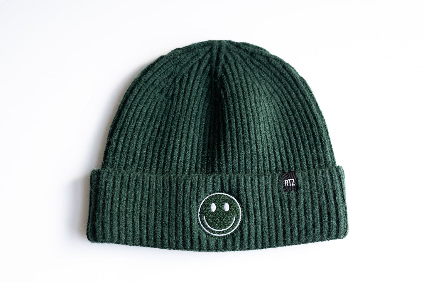 Forest Green Smiley Beanie