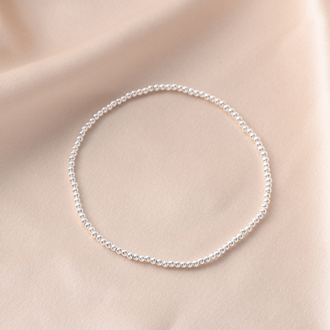 2 mm Silver Ball Bracelet