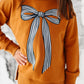 Striped Bow | SIDE-SPLIT SWEATSHIRT