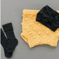 Ribbed Black Knee High Socks