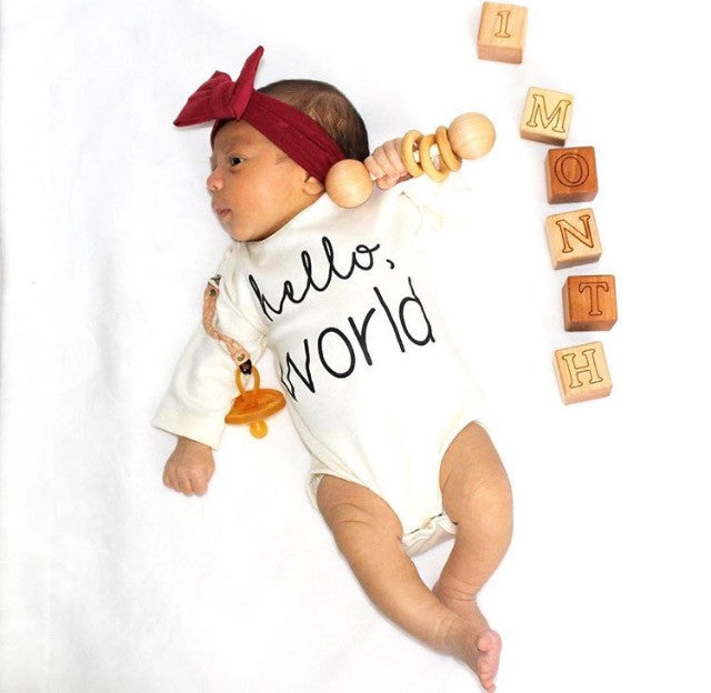 Hello World Black Organic Baby Onesie®