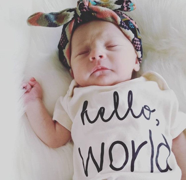 Hello World Black Organic Baby Onesie®