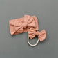 Burnt Orange Ribbed Bow Headband