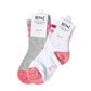 Heather Grey & Pink Stripe Socks