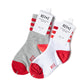 Heather Grey & Red Stripe Socks