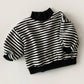 Warm Stripe Turtle Neck Sweater