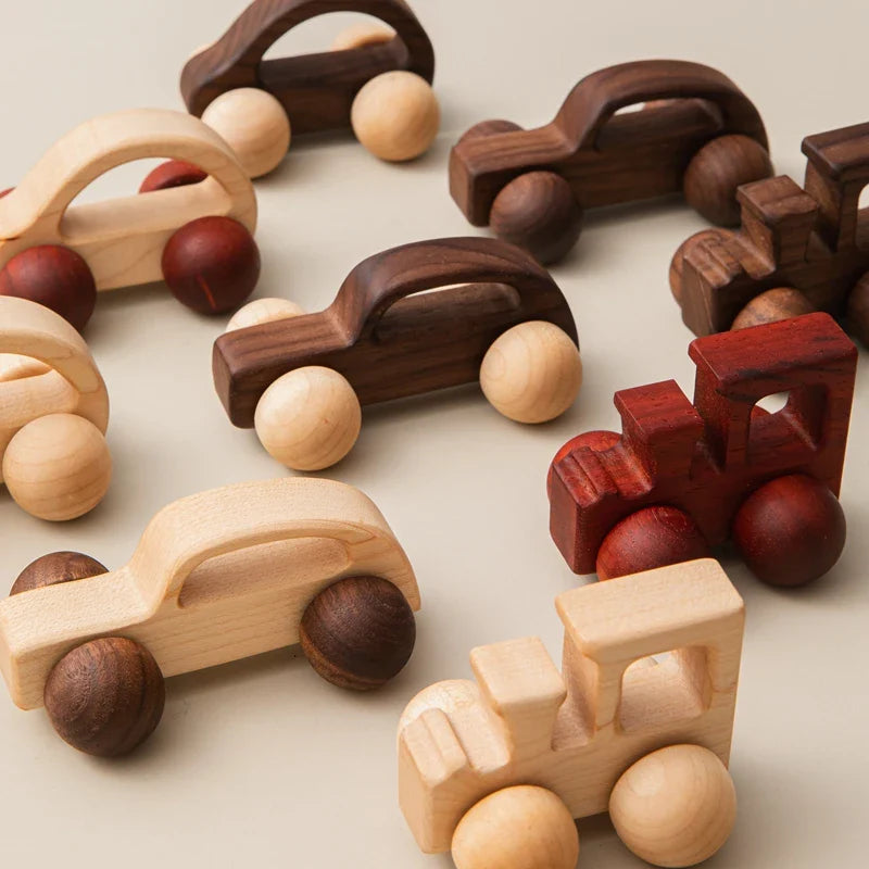 Montessori Educational Smooth Maple Wood Toy Cars