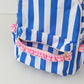 Custom Embroidered Ruffle Backpack - Gingham or Stripes
