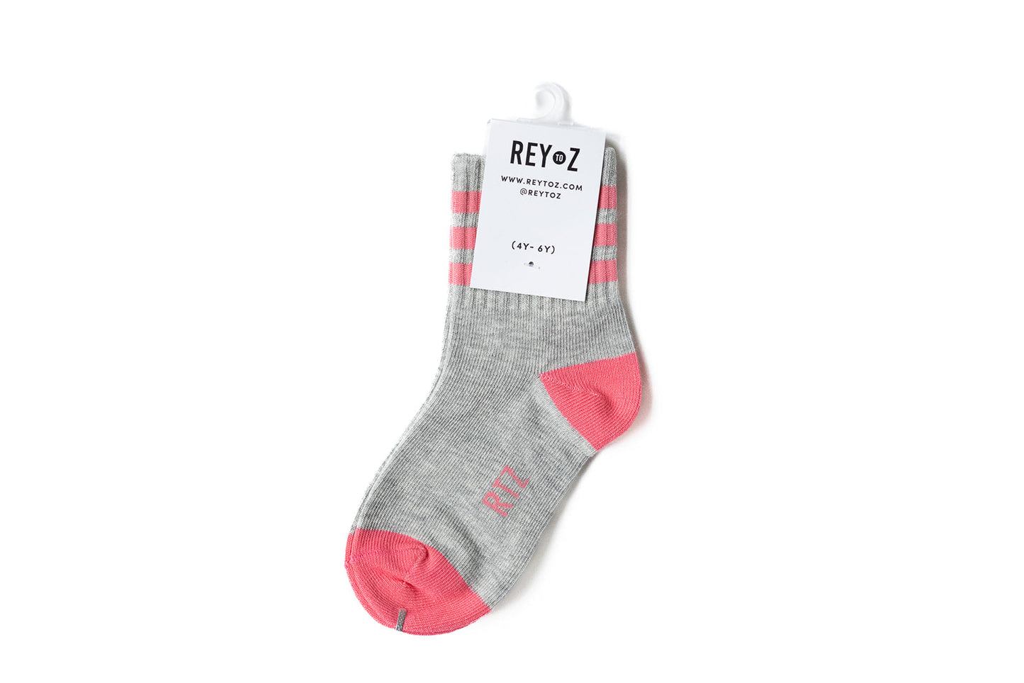 Heather Grey & Pink Stripe Socks