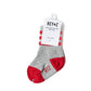 Heather Grey & Red Stripe Socks