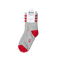 Heather Grey & Red Stripe Socks