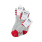 Heather Grey & Red Stripe Socks