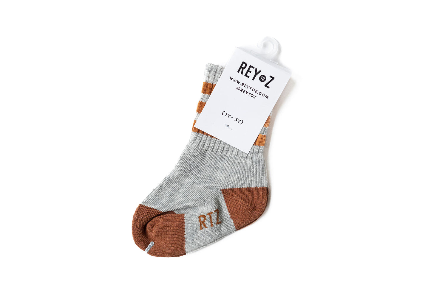 Heather Grey & Brown Stripe Socks