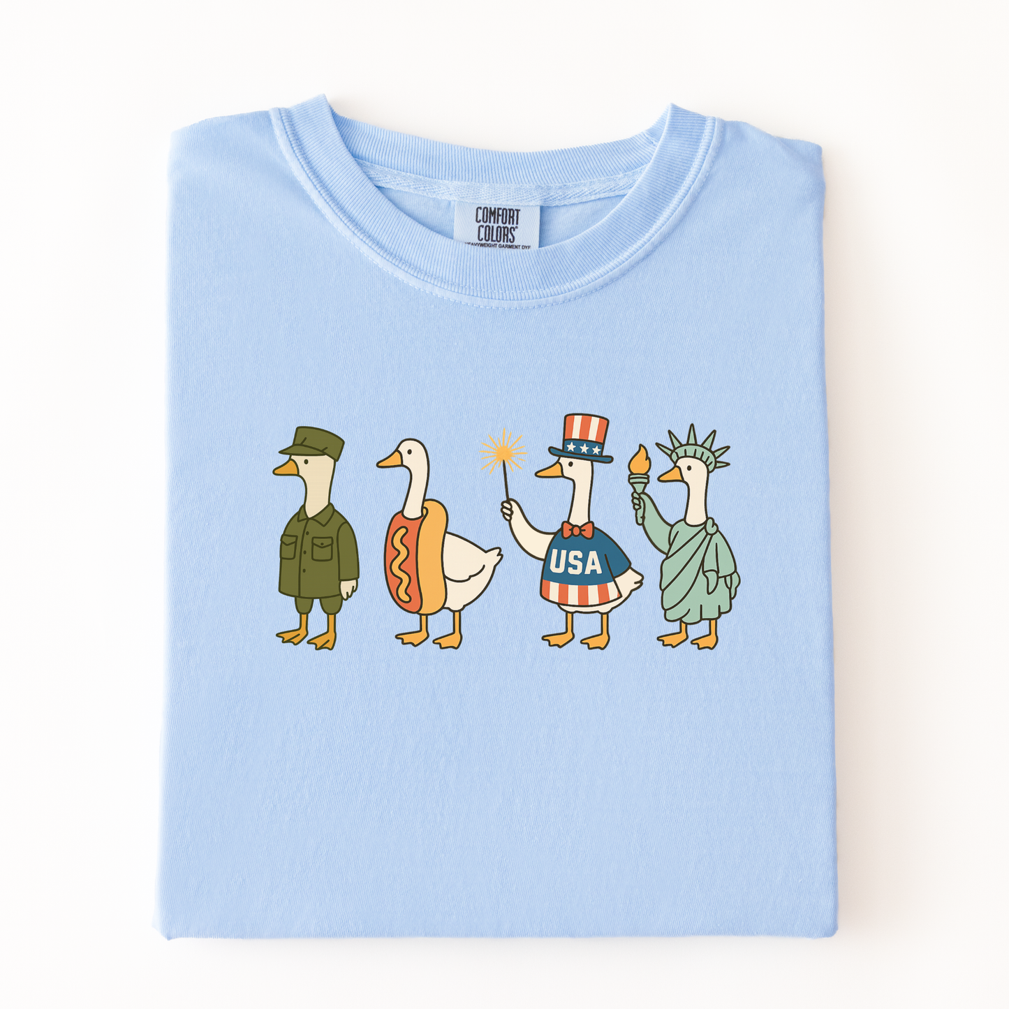 Comfort Colors Patriotic Goose 4th of July Tee - choose your color
