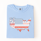 Comfort Colors Preppy Quilted USA Map Tee - choose your color