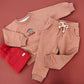 Custom Embroidered Valentine's Organic Cotton Jogger Set - Red