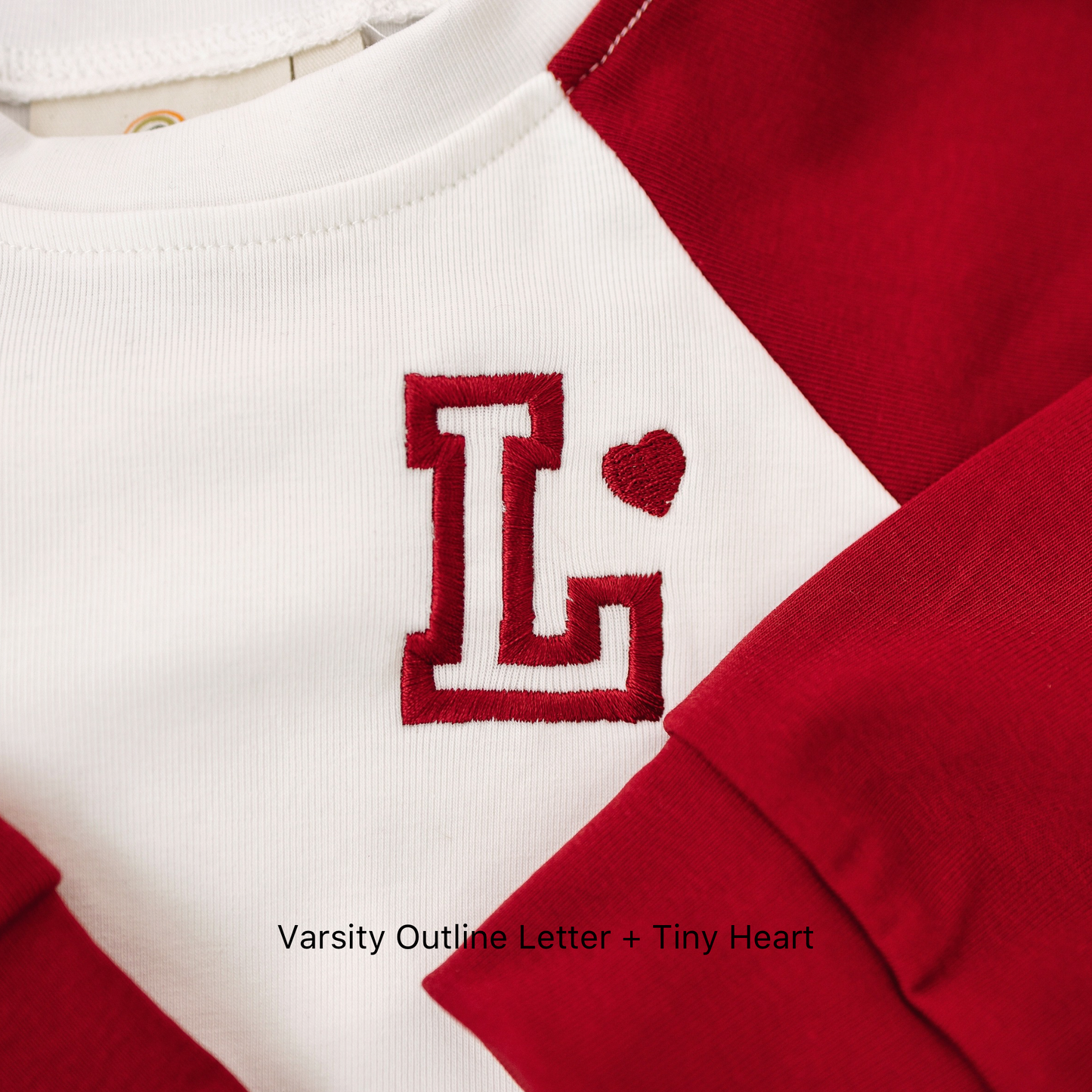 Custom Embroidered Valentine's Day Colorblock Sweatshirt or Romper
