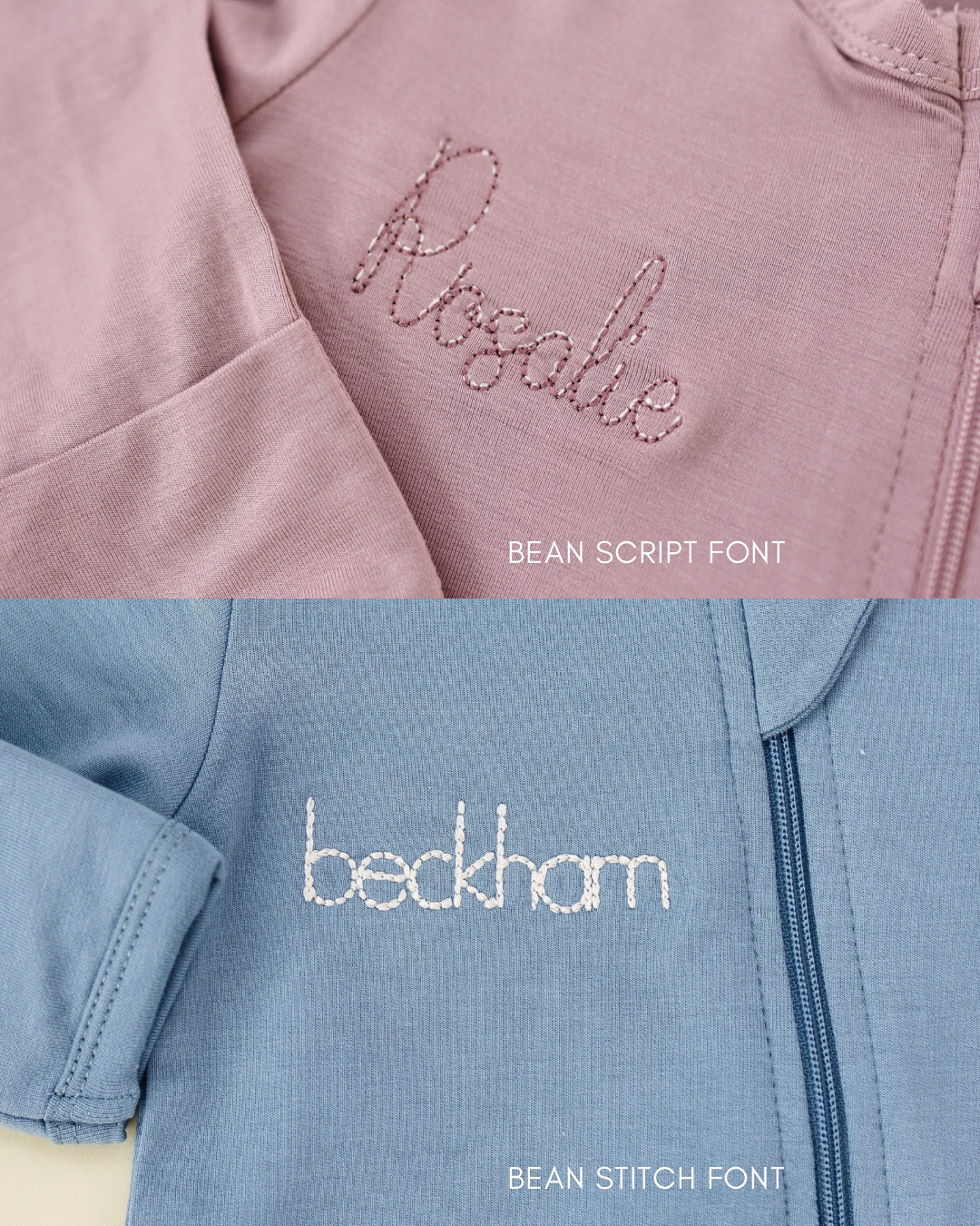 Custom Embroidered Bamboo Footy Pajamas - more colors