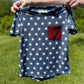 Navy Stars 4th of July Bamboo Pocket Tee