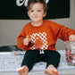 Kariertes Ghost-Sweatshirt mit Rundhalsausschnitt - Orange