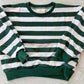 Green Striped Crewneck Sweatshirt - Optional Custom Embroidery