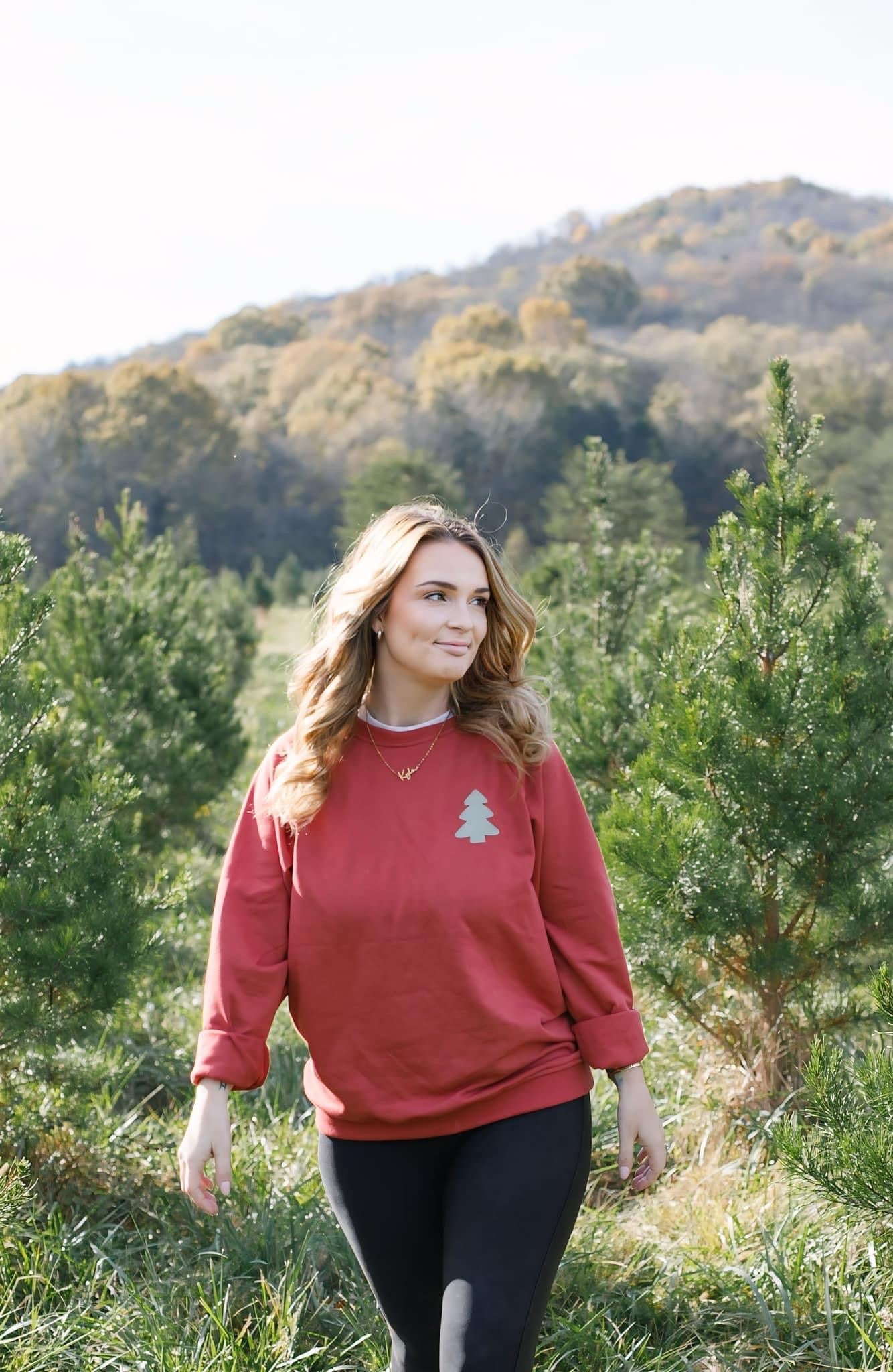 Adult Christmas Tree Patch Crewneck Sweatshirt